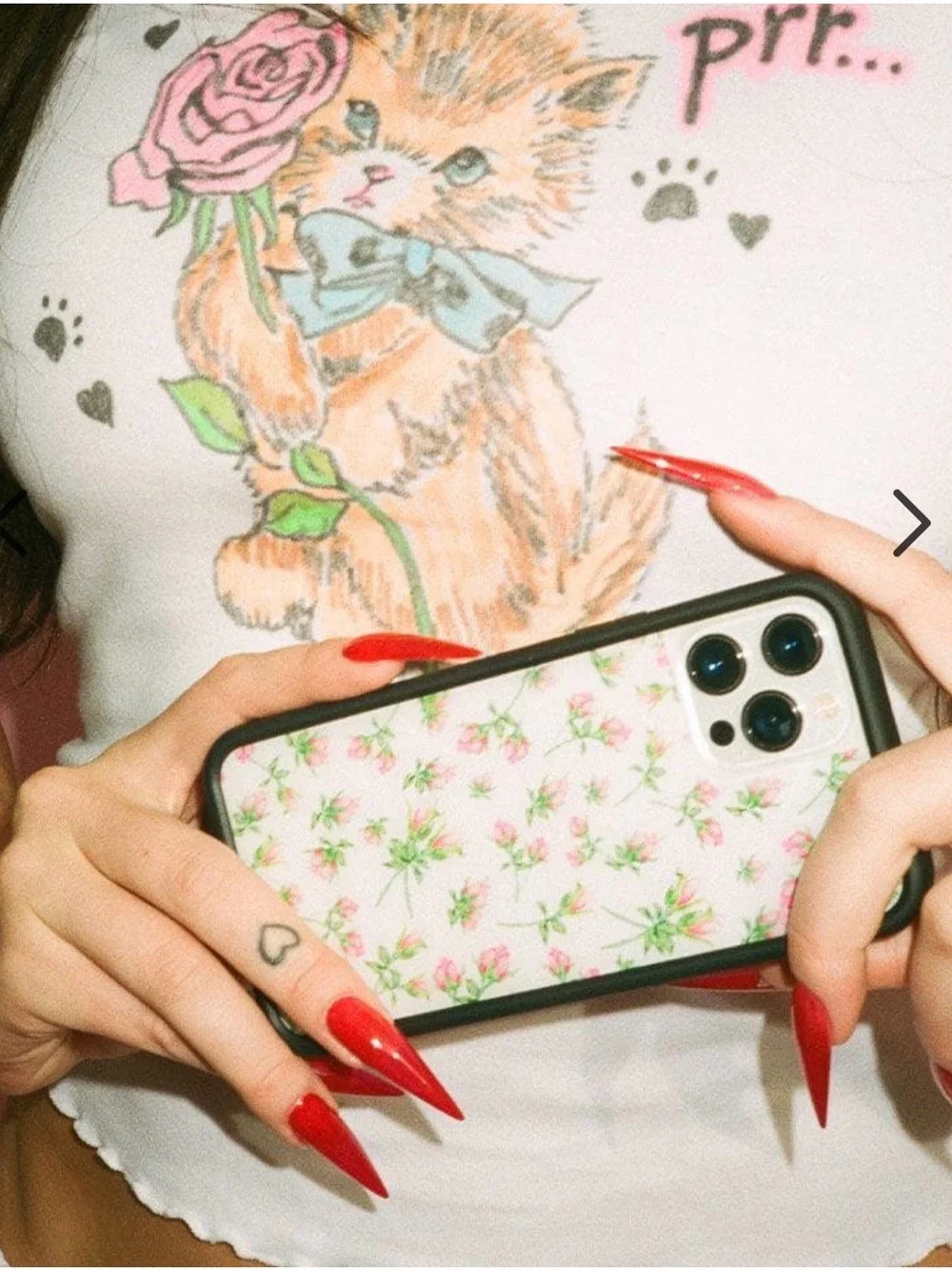 Wildflowers iPhone 15 Pro Case - White with Pink Rosebuds